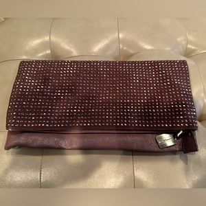 BCBG Generation foldover clutch - Pink (Mauve) with crystals - new with tags!